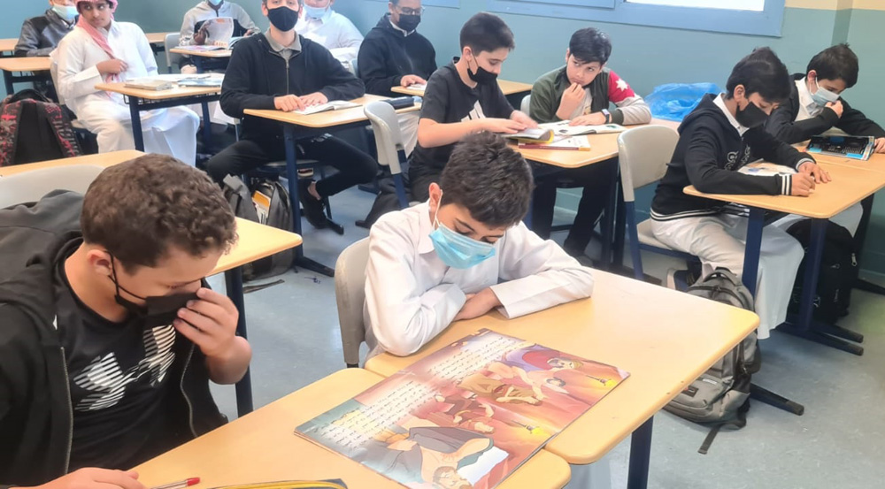 Children taking part in activities of Reading Week.