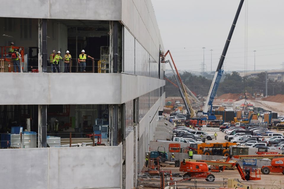 A general view of the construction site of the Tesla Gigafactory in Austin, Texas, U.S., October 25, 2021. REUTERS/Brian Snyder

