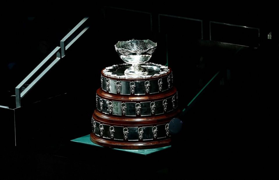 Tennis - Davis Cup Finals - Group B - Canada v Sweden - Madrid Arena, Madrid, Spain - November 25, 2021  General view of the trophy REUTERS/Sergio Perez