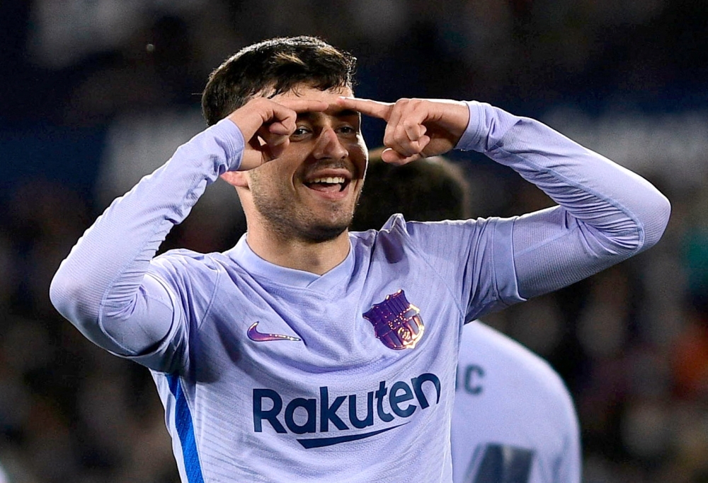  April 10, 2022 FC Barcelona's Pedri celebrates scoring their second goal REUTERS/Pablo Morano/File Photo