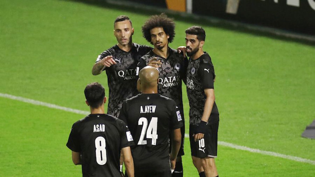 Al Sadd players celebrate after their win. PIC: AFC