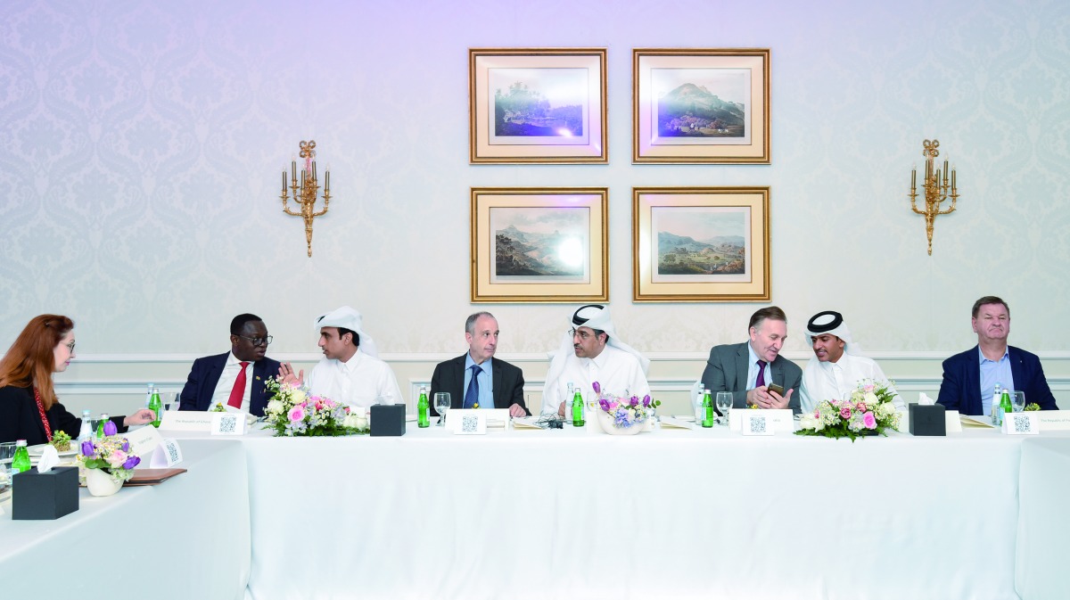 Minister of Labour H E Dr. Ali bin Smaikh Al Marri meeting ambassadors from the nations that have qualified for the World Cup. He apprised the envoys of labour sector reforms implemented by Qatar. 