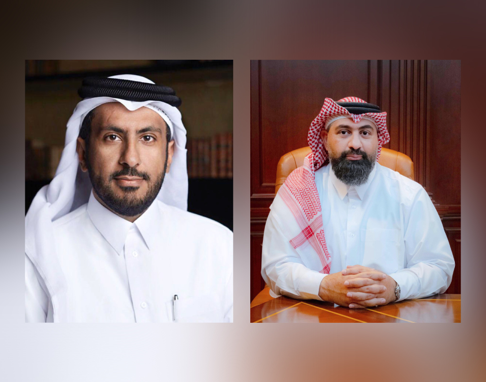 Sheikh Faisal bin Thani Al-Thani, QFB Chairman, (R) Abdulrahman Totonji QFB CEO  