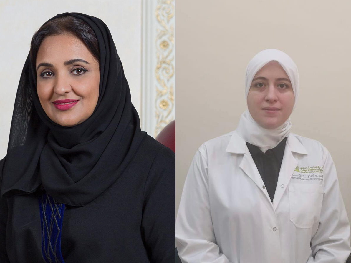 Dr. Sheikha Aisha bint Faleh Al Thani (left) and Dr. Alaa Mustafa Haykal