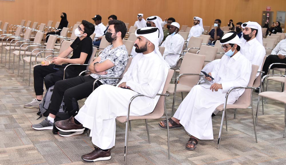 Qatar University students during the seminar. 