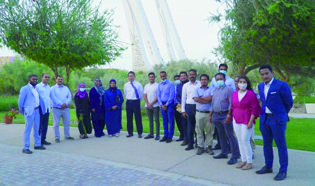 H E Zamshari Shaharan, Malaysian Ambassador to Qatar, and other officials during their visit to Qur'anic Botanic Garden.