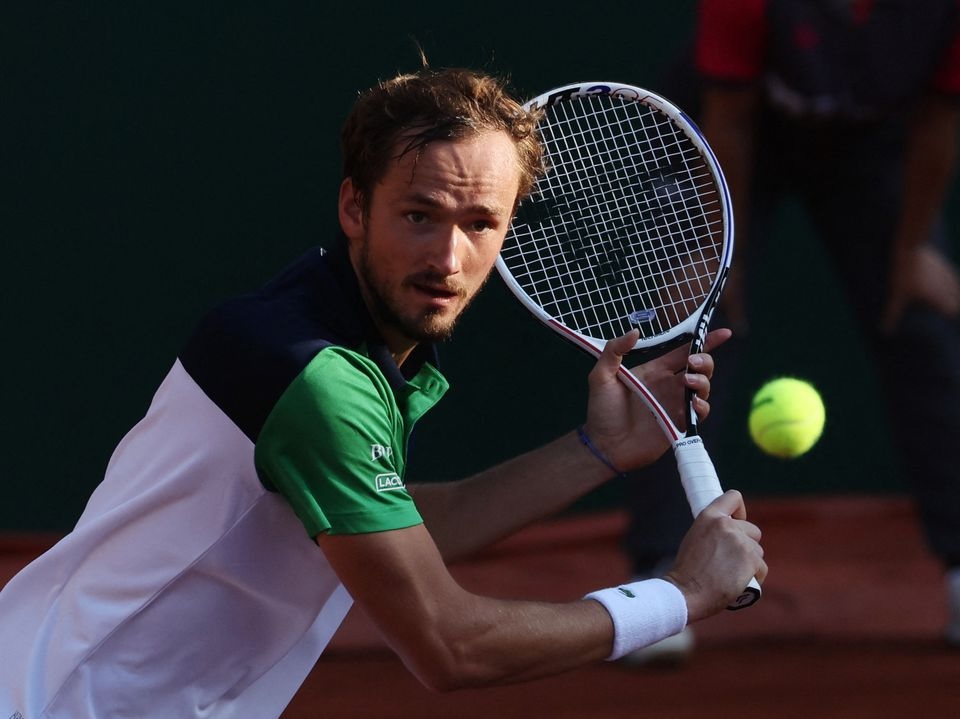 May 17, 2022 Russia's Daniil Medvedev in action during his second round match against France's Richard Gasquet REUTERS/Denis Balibouse

