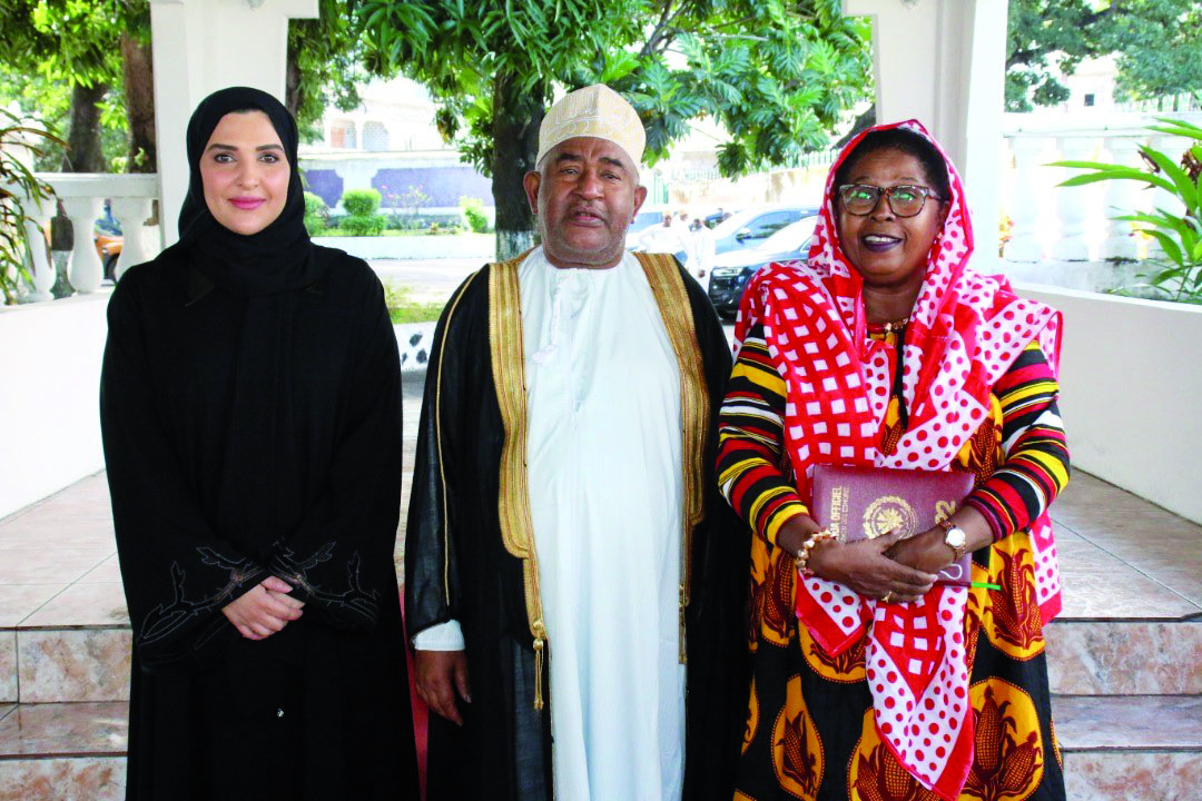 President of Comoros H E Ghazali Othman with President of Arab Network for National Human Rights Institutions Maryam bint Abdullah Al Attiyah (left).
