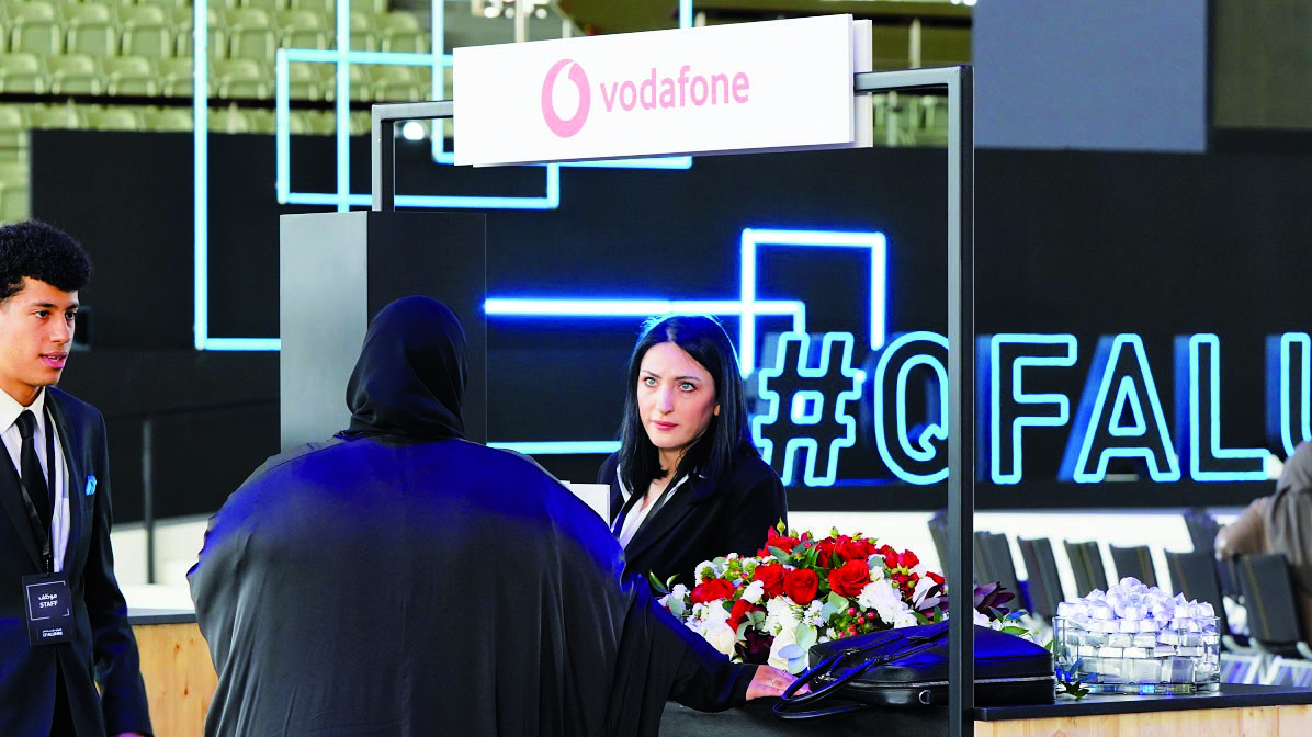 Vodafone Qatar booth at the career fair
