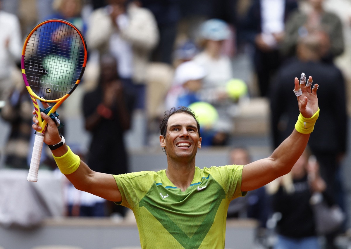 Spain's Rafael nadal celebrates after winning his first round match against Australia's Jordan Thompson REUTERS/Gonzalo Fuentes

