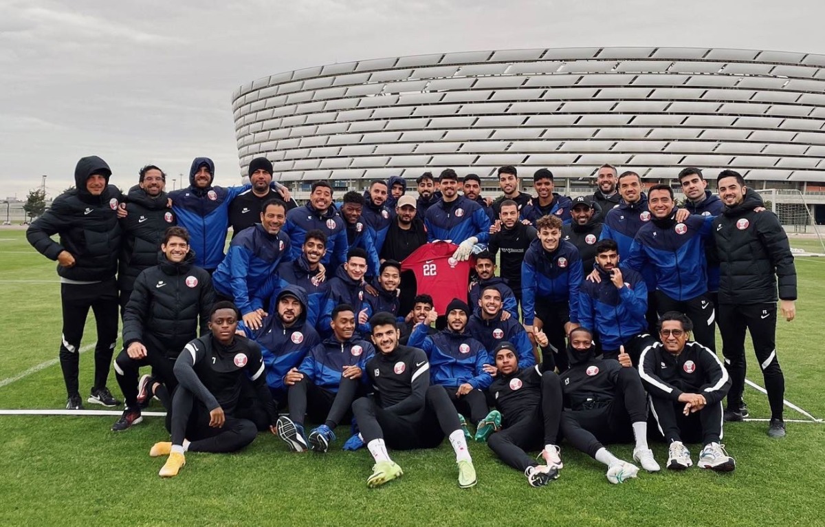 Qatar U-23 players and officials during their training camp in Uzbekistan.