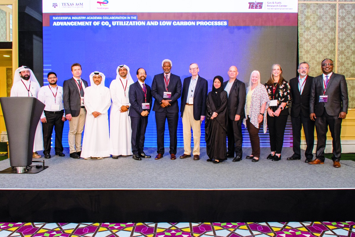 Officials from TotalEnergies Qatar and Texas A&M University at the workshop.