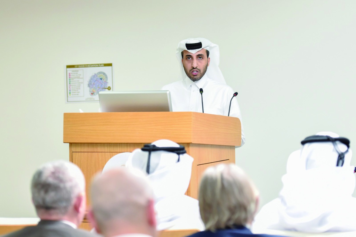 Faisal Rashid Al Sahouti, CEO of Qatar International Court speaking during the event.