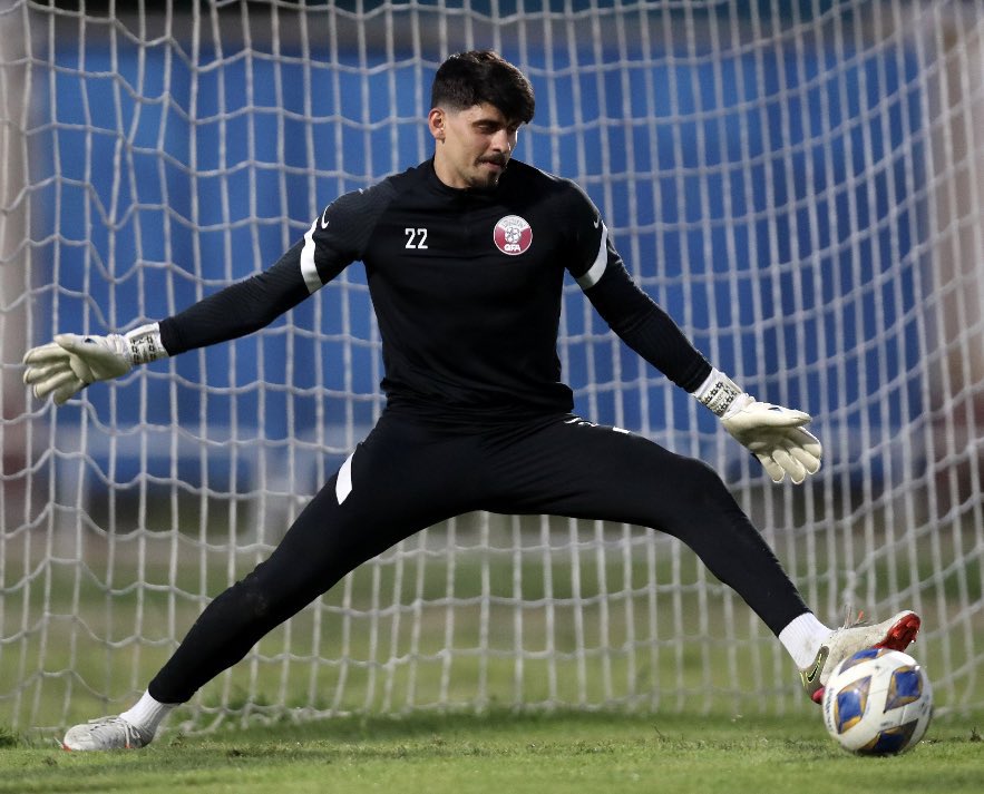 Qatar U-23 player during a training session in Tashkent. 