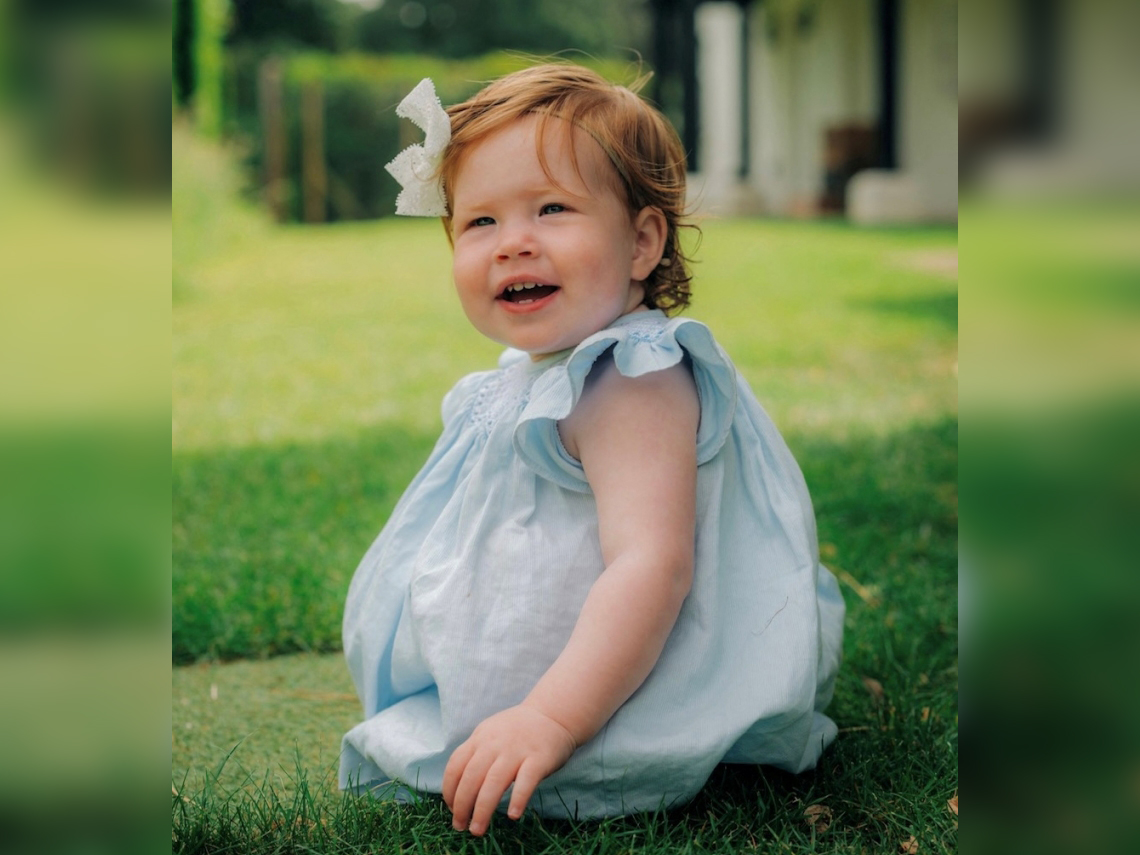 Lilibet Diana Mountbatten-Windsor, daughter of Britain's Prince Harry and Meghan, Duchess of Sussex, reacts in Windsor, Britain June 4, 2022. Misan Harriman/Prince Harry and Meghan, The Duke and Duchess of Sussex 2022/Handout via Reuters
