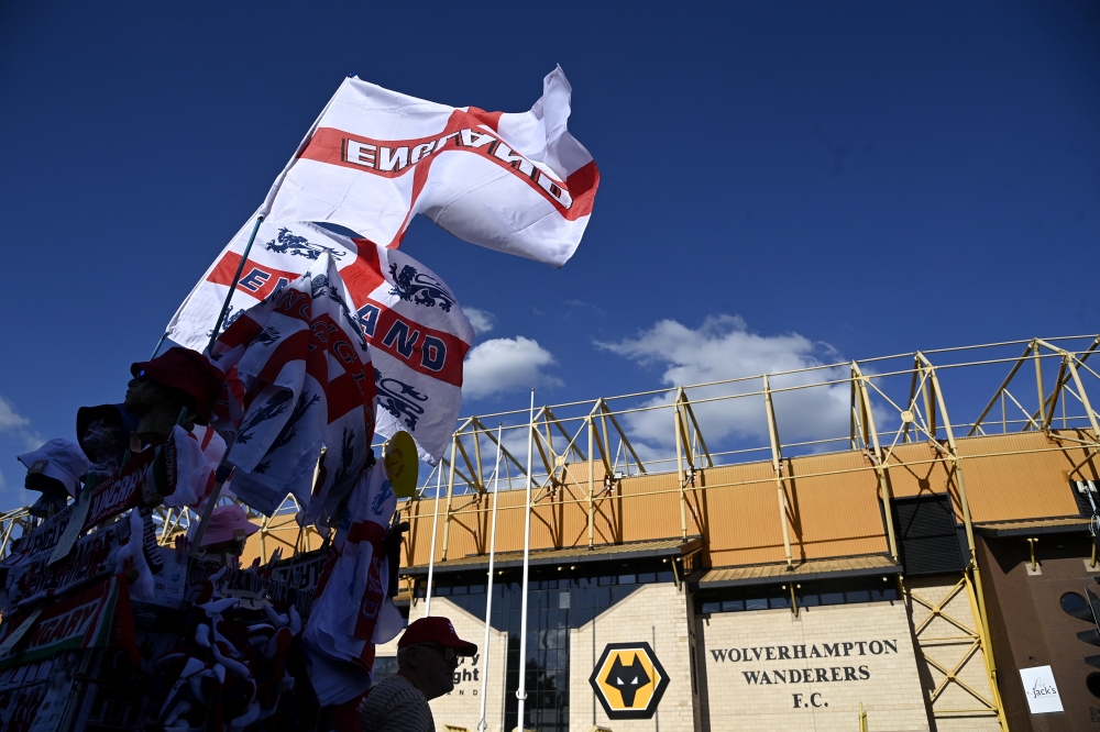 Molineux Stadium, Wolverhampton, Britain - June 14, 2022 General view outside the stadium before the match Reuters/Toby Melville
 