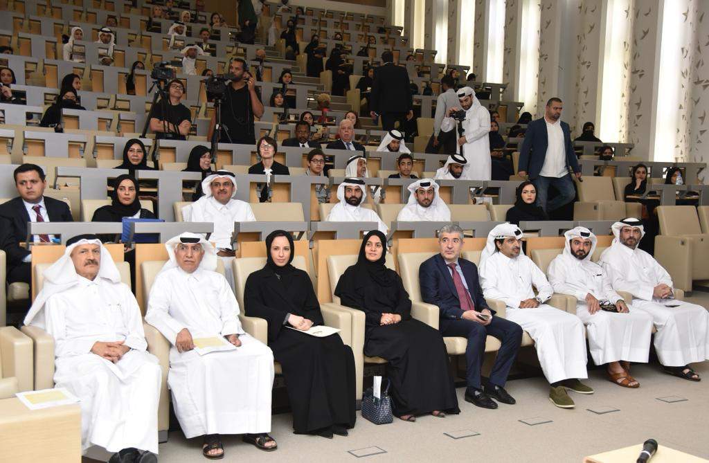 Minister of Education and Higher Education H E Buthaina bint Ali Al Jabr Al Nuaimi during the national consultative meeting for Qatar in preparation for the Education Transformation Summit.