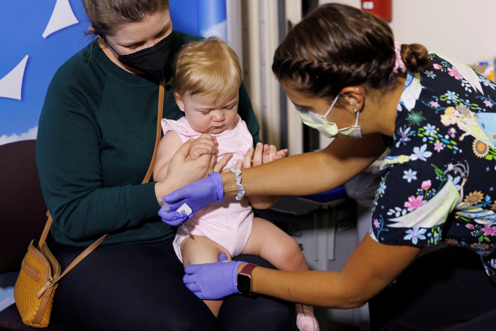 Children aged 6 months to 5 years receive COVID-19 vaccine at Rady Children’s Hospital in San Diego, California, on June 21, 2022. Reuters/Mike Blake