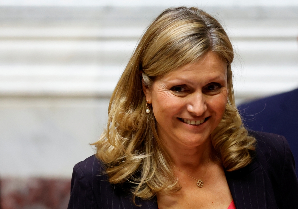 Yael Braun-Pivet delivers speech after being elected during the opening session of the National Assembly in Paris, France, on June 28, 2022. (Reuters)