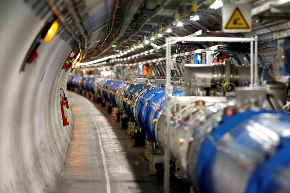 A general view of the Large Hadron Collider (LHC) experiment is seen during a media visit at the Organization for Nuclear Research (CERN) in the French village of Saint-Genis-Pouilly near Geneva in Switzerland, July 23, 2014. (Reuters/Pierre Albouy/File Photo)