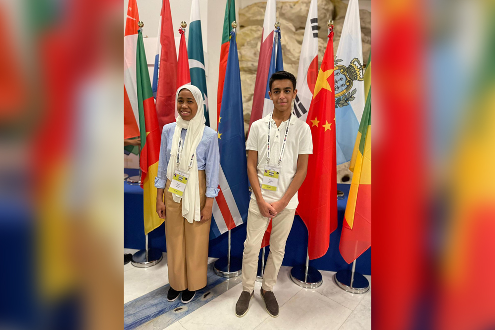 Noura Al Osaimi and Saleh Al Hudaifi during the summit.