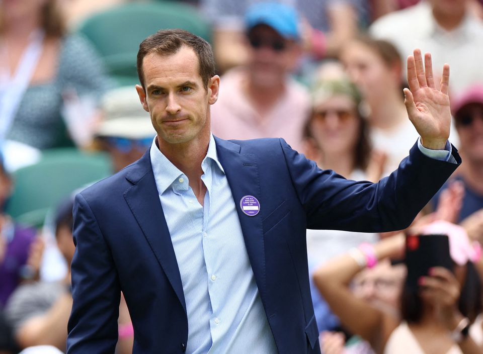 July 3, 2022 Britain's Andy Murray is seen during centre court centenary celebrations REUTERS/Hannah Mckay


