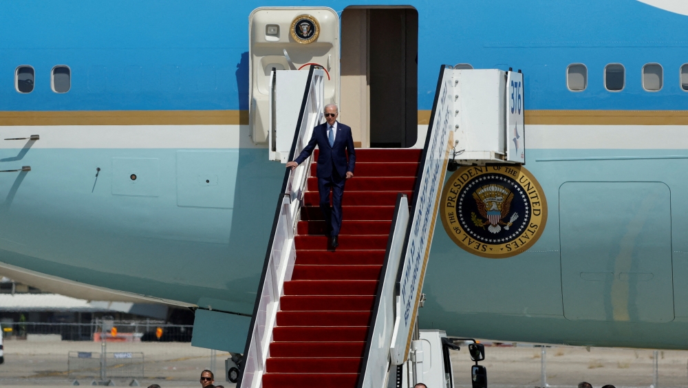 File Photo: US President Joe Biden descends from Air Force. (REUTERS/Ammar Awad)