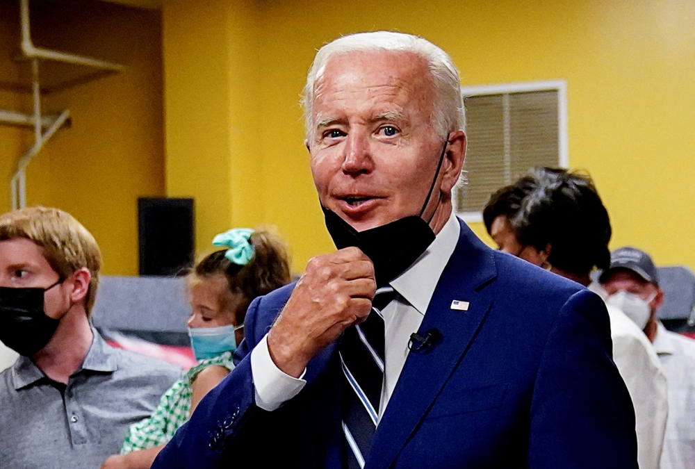 US President Joe Biden during a visit to a COVID-19 vaccination clinic in Washington, US, on June 21, 2022. (REUTERS/Kevin Lamarque)