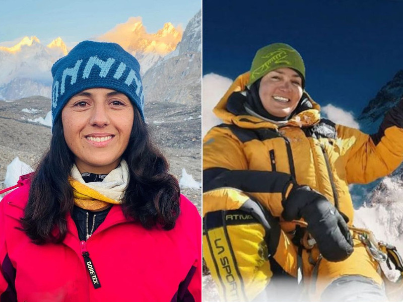 Mountaineers Samina Baig of Pakistan and Afsaneh Hesamifard of Iran. (Social media photos)