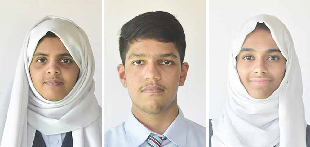 FROM LEFT: Thansiha Thajudheen, Adithya Nandakumar and Daana Odam Manniyi