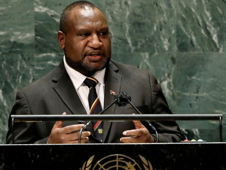 File photo: Papua New Guinea's Prime Minister James Marape speaks at the UN General Assembly at the United Nations Headquarters in New York City, New York, U.S., September 24, 2021. Peter Foley/Pool via Reuters 