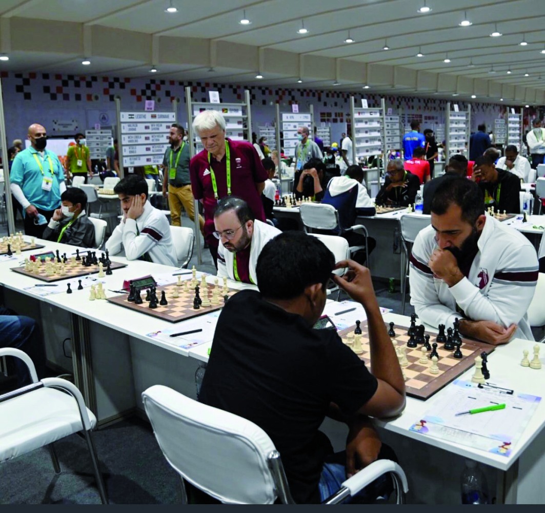 Qatar players during the Chess Olympiad.