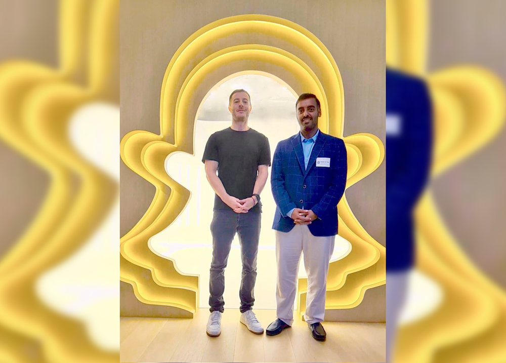 Ooredoo and Snap officials during the tour.