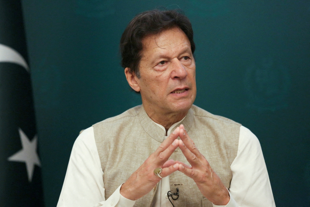 File Photo: Pakistan's Prime Minister Imran Khan speaks during an interview with Reuters in Islamabad, Pakistan, on June 4, 2021. (REUTERS/Saiyna Bashir)