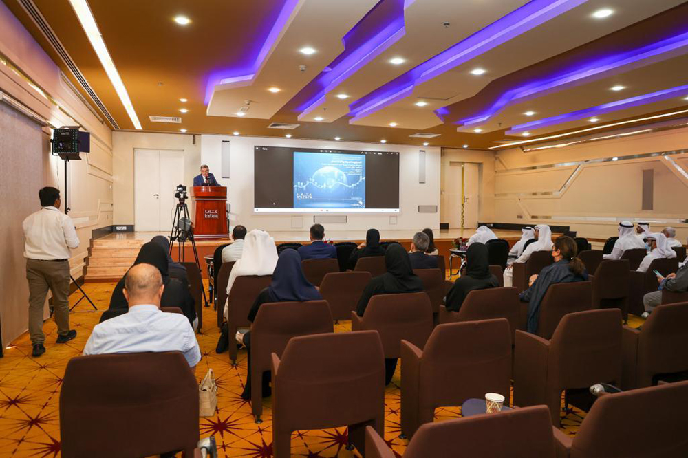 Participants in the “Economic Diplomacy” lecture hosted by Katara yesterday.