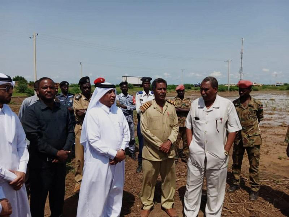Officials inspecting flood-ravaged areas in Sudan.