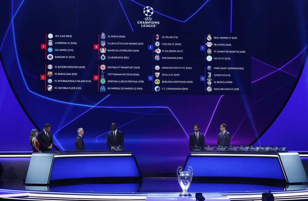 General view of the Champions League Group Stage Draw  at the Halic Congress Center, Istanbul, Turkey, on August 25, 2022.  REUTERS/Murad Sezer