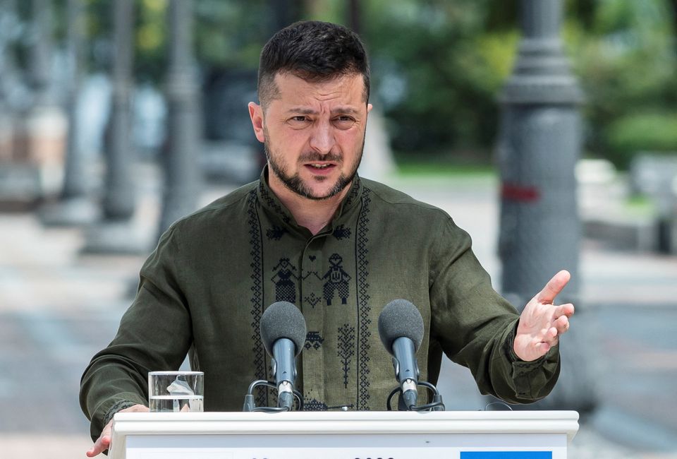 FILE PHOTO - Ukraine's President Volodymyr Zelenskiy attends a joint news briefing with Poland's President Andrzej Duda, amid Russia's attack on Ukraine, in Kyiv, Ukraine August 23, 2022. REUTERS/Viacheslav Ratynskyi

