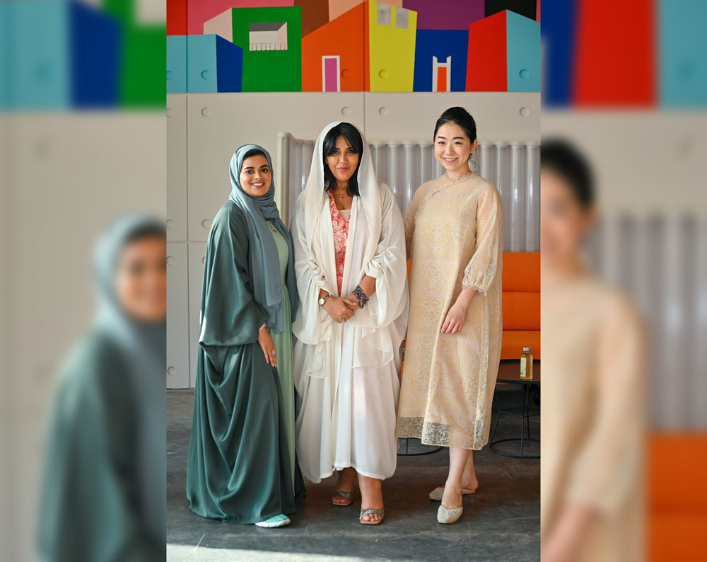 FROM LEFT: Founder of the Greener Future Initiative, Aisha Al Maadeed; social media influencer, Sheikha Fatima Al Thani; and founder of Hampin Specialty Tea, Qi Qi.