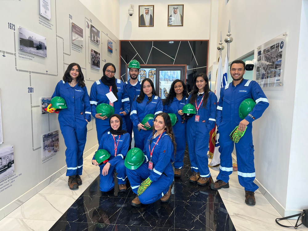 Some Texas A&M University at Qatar students during their internship.