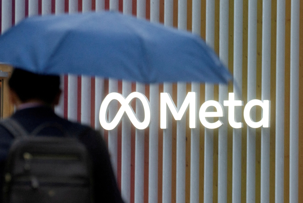 The logo of Meta Platforms is seen in Davos, Switzerland, May 22, 2022. Picture taken on May 22, 2022.  File Photo / Reuters
