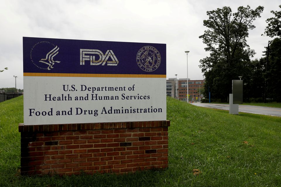 Signage is seen outside of the Food and Drug Administration (FDA) headquarters in White Oak, Maryland, US, on August 29, 2020.  File Photo / Reuters
