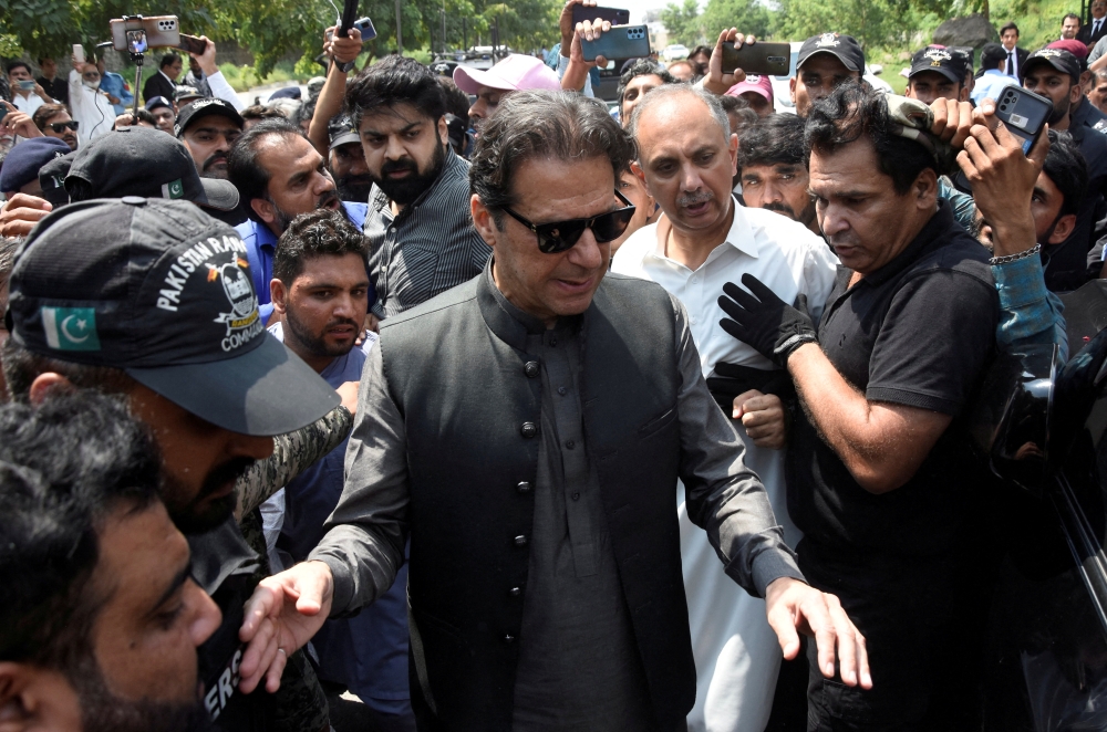 Pakistan's former Prime Minister Imran Khan appears in court to extend pre-arrest bail, in Islamabad, Pakistan September 1, 2022. REUTERS/Waseem Khan