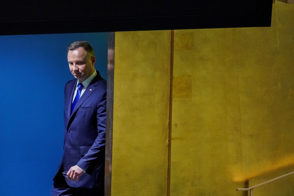 Poland's President Andrzej Duda arrives to address the 77th Session of the United Nations General Assembly at U.N. Headquarters in New York City, U.S., September 20, 2022. REUTERS/Eduardo Munoz