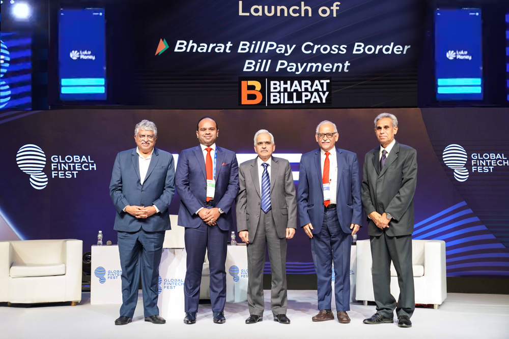 Officials pose for a group photo during the Global Fintech Festival, held recently.