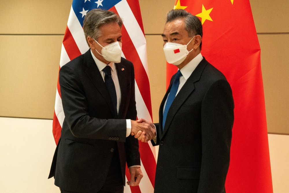 US Secretary of State Antony Blinken meets with Chinese State Counsellor and Foreign Minister Wang Yi during the 77th United Nations General Assembly in Manhattan, New York City, US, on September 23, 2022. (REUTERS/David 'Dee' Delgado)