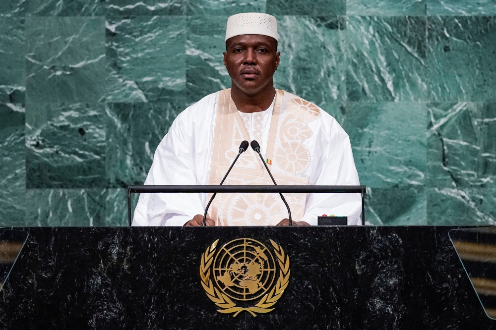 Republic of Mali's Prime Minister Abdoulaye Maiga addresses the 77th Session of the United Nations General Assembly at UN Headquarters in New York City on September 24, 2022. REUTERS/Eduardo Munoz