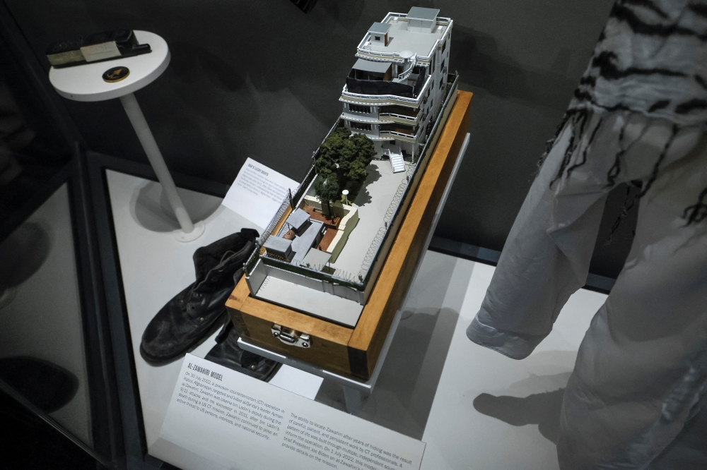 A model of Al-Zawahiri compound is on display at the newly revamped Central Intelligence Agency museum at CIA headquarters in McLean, Virginia, U.S., September 24, 2022. Reuters/Evelyn Hockstein