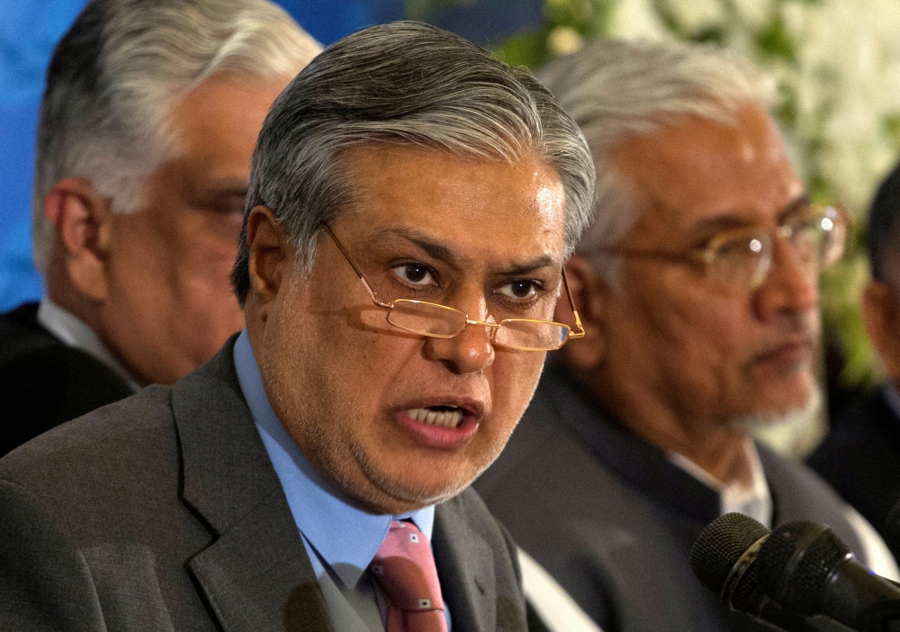 Pakistan's Finance Minister Ishaq Dar speaks during a news conference in Islamabad April 23, 2014. Reuters/Mian Khursheed/File Photo