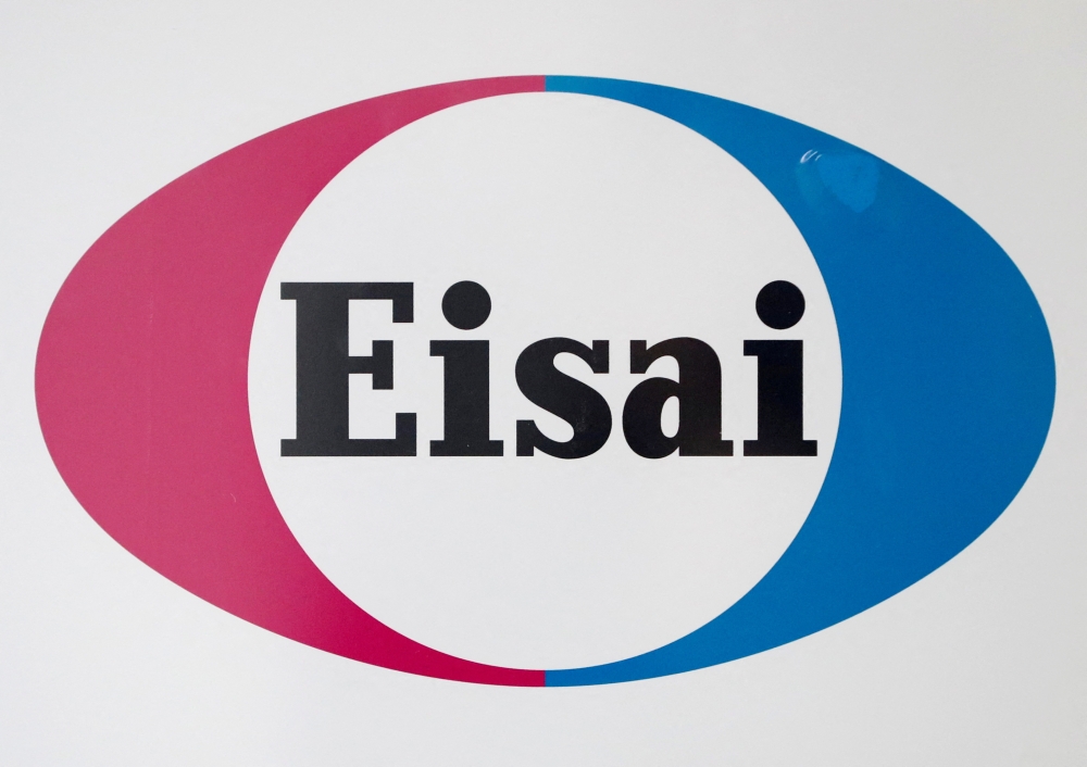 The logo of Eisai Co Ltd is displayed at the company headquarters in Tokyo, Japan, March 8, 2018. REUTERS/Issei Kato/File Photo